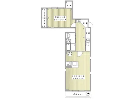 プリムール宮川町(1LDK/3階)の間取り写真