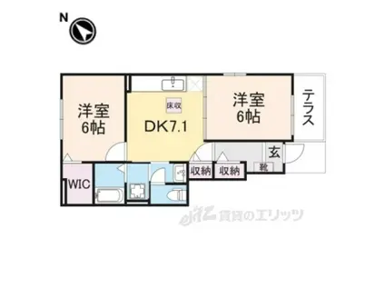 サンシャインⅠ(2DK/1階)の間取り写真