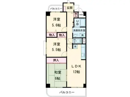 ブリッジフィールドI(3LDK/4階)の間取り写真