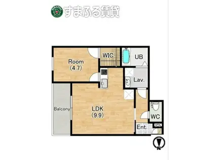 ジーメゾン草刈フォーベル(1LDK/2階)の間取り写真