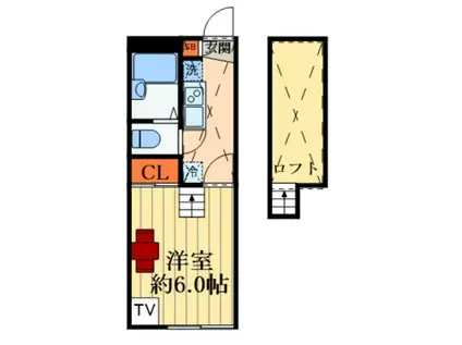 レオパレスコスモス(1K/2階)の間取り写真