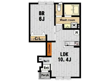 FORTUNA(1LDK/1階)の間取り写真