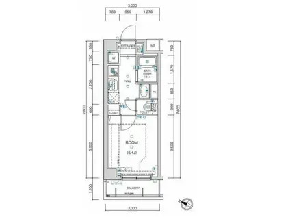 レヴィーガ練馬春日町駅前(1K/1階)の間取り写真