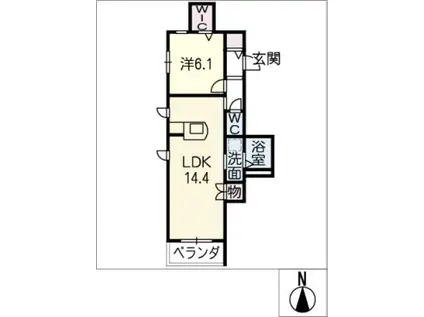 ロワール恵方(1LDK/2階)の間取り写真