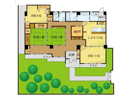 名取ビル富弥(4SLDK/1階)の間取り写真
