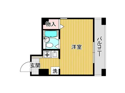 ダイドーシティ芦屋II(ワンルーム/4階)の間取り写真