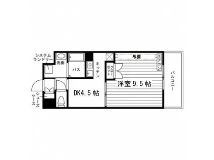 アブレスト西宮(1DK/9階)の間取り写真