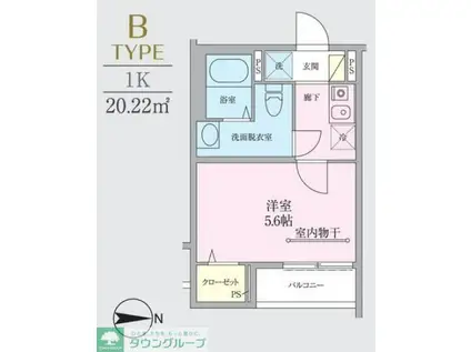 ソラーレ(1K/1階)の間取り写真