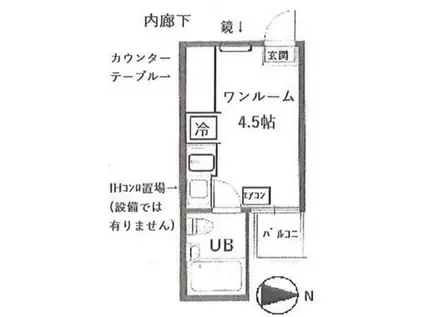 トップルーム新宿 410(ワンルーム/4階)の間取り写真