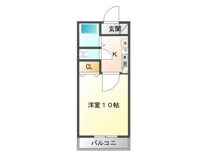 IDビル(1K/8階)の間取り写真