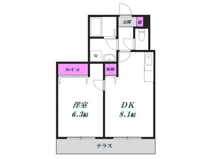 SONOハウス(2DK/1階)の間取り写真