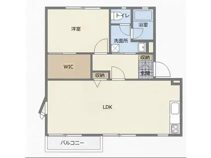 メゾンさつき(1LDK/2階)の間取り写真