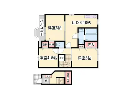 エルガーデンパレスII(3LDK/2階)の間取り写真