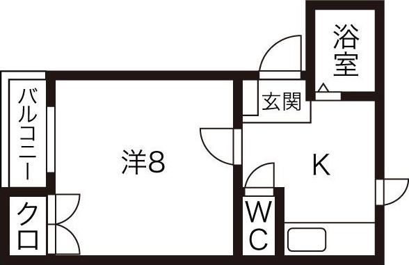 ユキトモハウス(1K/1階)の間取り写真