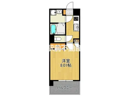 サヴォイ ラ・マリナ ドゥ ハカタ(1K/3階)の間取り写真