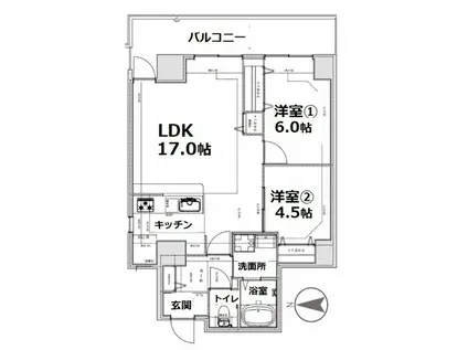 シティコート目黒II(2LDK/3階)の間取り写真