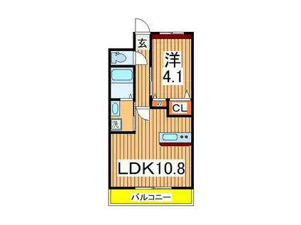 インペリアル・エム(1LDK/1階)の間取り写真