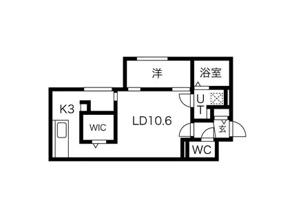 LAUREL(1LDK/3階)の間取り写真