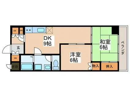 カサベリヤ・フジ(2DK/3階)の間取り写真