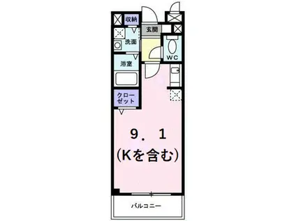 ビューティー藤ノ木(ワンルーム/1階)の間取り写真