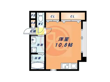 コスタ河堀口(ワンルーム/2階)の間取り写真