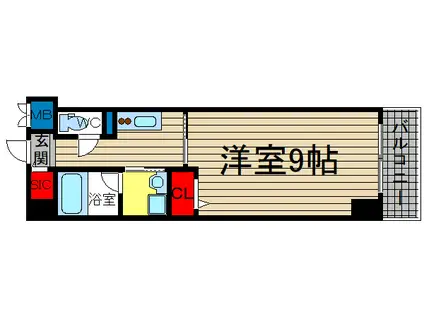 ドゥーエ立売堀(1K/6階)の間取り写真