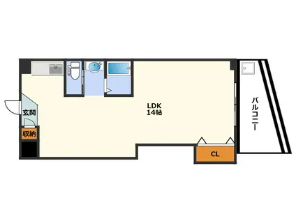 丸中ビル(ワンルーム/4階)の間取り写真