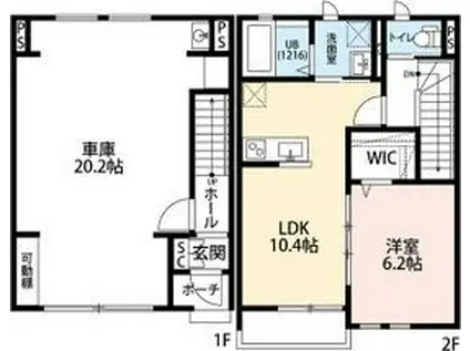 ESPACE 西宮 BASE(1SLDK/1階)の間取り写真