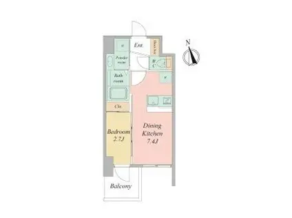 セレニテ日本橋エクラ(1DK/10階)の間取り写真