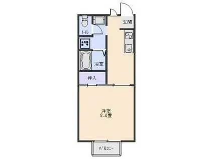 ガーデンハイツ B(1K/1階)の間取り写真