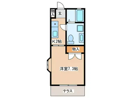 ローズハウス(1K/1階)の間取り写真