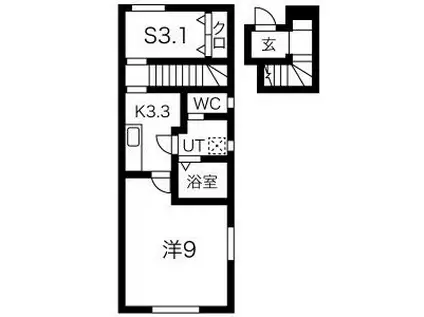 LEBEL VIER(1K/2階)の間取り写真
