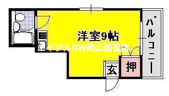 パークウェー学南(ワンルーム/2階)の間取り写真