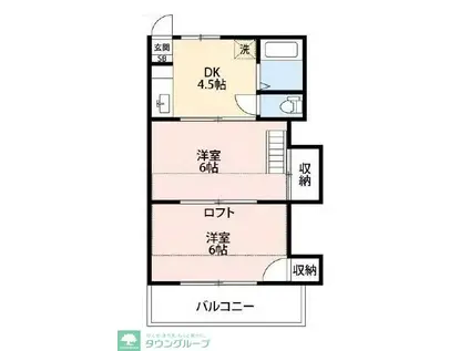 BCASA東松山IIIRE-BORN(2K/1階)の間取り写真