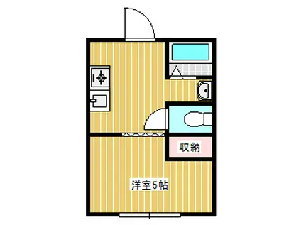 白山コーポ第5(1K/1階)の間取り写真