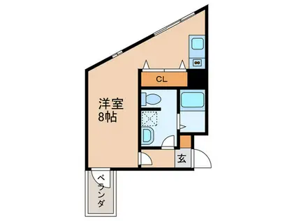 SHINE SHIMO SHINJO(ワンルーム/1階)の間取り写真