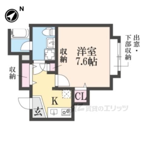 地下鉄東西線 石田駅(京都市営) 徒歩5分 3階建 築1年(1K/2階)の間取り写真