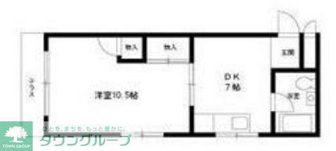 桜ヶ丘ハイム(1DK/1階)の間取り写真