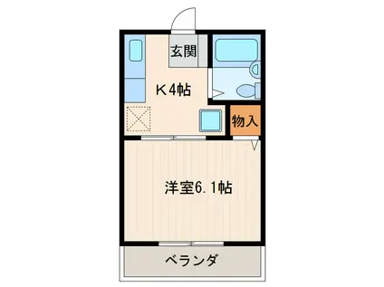 グリーンハイツ北門 A(1K/2階)の間取り写真