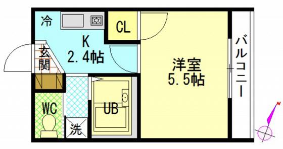 アクト21(1K/3階)の間取り写真
