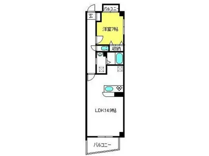 フェスティビティ大宮浅間町(1LDK/3階)の間取り写真