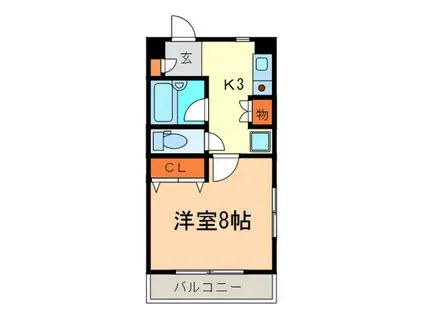 シャトレいづみ(1K/2階)の間取り写真