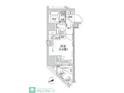 アイルグランデ南大井(ワンルーム/6階)の間取り写真