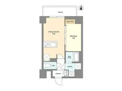 VORT扇橋RESIDENCE(1DK/6階)の間取り写真