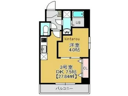 WILLIAM V(1DK/4階)の間取り写真