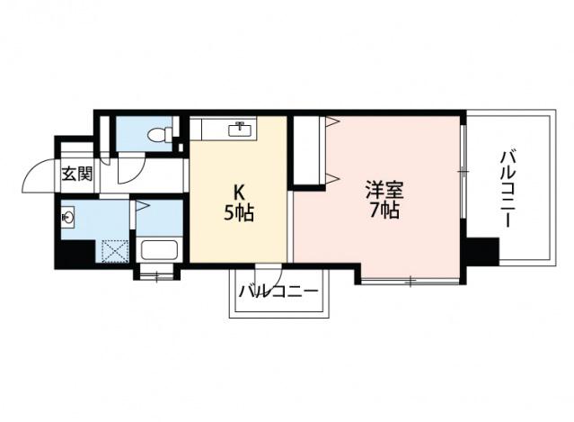 ロアール南竹屋(1DK/4階)の間取り写真