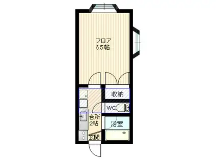 リエス手形学園西(1K/1階)の間取り写真