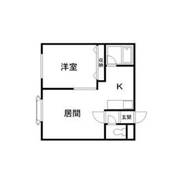 PRE.CATELAN(1DK/1階)の間取り写真