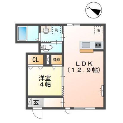 リノナル(1LDK/1階)の間取り写真