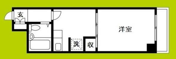 カーサ北堀江(1DK/1階)の間取り写真